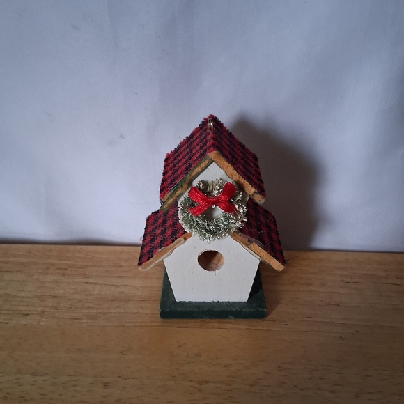 Plaid Holiday Birdhouse Christmas Ornament - Picture 1 of 6